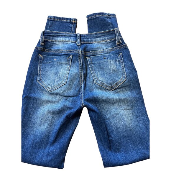 Encore Jeans 0 Straight Youth Women Distressed - Picture 3 of 6